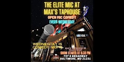 Imagem principal do evento Max's Taphouse Comedy Night: Wednesday Night Stand-up Comedy Open Mic