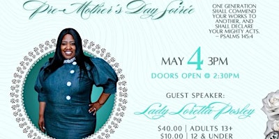 Hauptbild für Legacy In The Lord Pre- Mothers Day Soiree