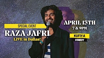 Primaire afbeelding van Comedian Raza Jafri LIVE in Dallas! (7pm)