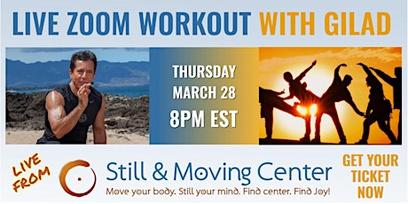 Live Zoom Workout  with Gilad, host of the Bodies in Motion TV  Show