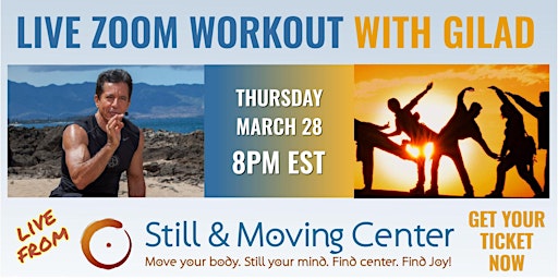 Live Zoom Workout  with Gilad, host of the Bodies in Motion TV  Show  primärbild