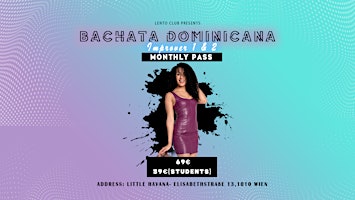 Hauptbild für Monthly Bachata Dominicana Improver 1 & 2 Pass - April