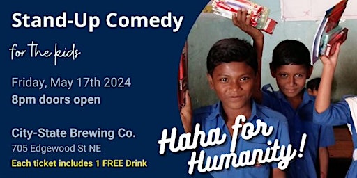 Imagem principal do evento Haha for humanity, a stand-up comedy show for charity