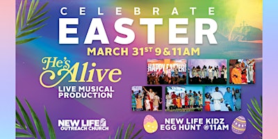 Primaire afbeelding van Live Musical Production "He's Alive"- Easter @ New Life Outreach Church