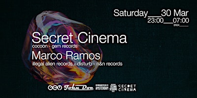 Primaire afbeelding van Amsterdam Techno Sessions w/ Secret Cinema (Gem Records) & Marco Ramos (Illegal Alien Records)