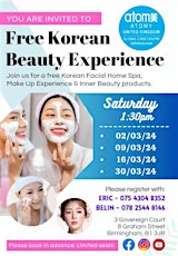 Korean Beauty workshop/free facial