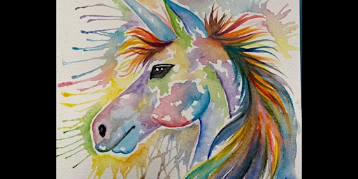 Primaire afbeelding van Water Color Unicorn Painting