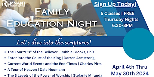 Hauptbild für Family Education Night - Let's dive into the Scriptures!