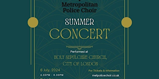 Image principale de Metropolitan Police Choir Summer Concert 2024