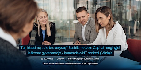 JOIN CAPITAL. Tavo galimybės NT brokerio veikloje.