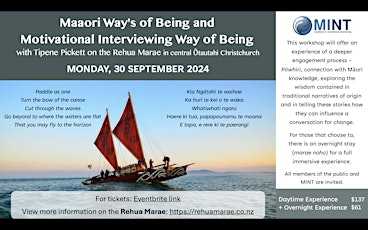 Maori Ways of Being & Motivational Interviewing Ways of Being @ Rehua Marae