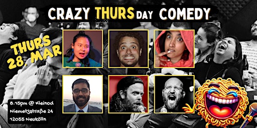 Hauptbild für Crazy Thursday:  English Stand-up Comedy @ Nonprofit Bar (Neukölln) 28.03
