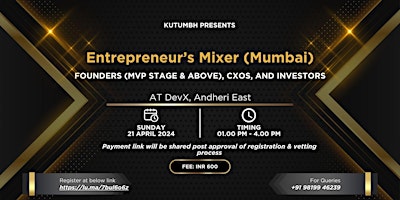 Primaire afbeelding van Entrepreneur's Mixer (Mumbai)