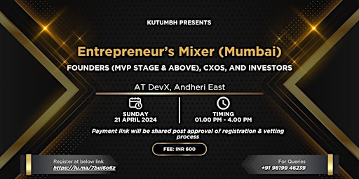 Immagine principale di Entrepreneur's Mixer (Mumbai) 