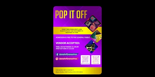 Primaire afbeelding van POP IT OFF POP UP SHOP