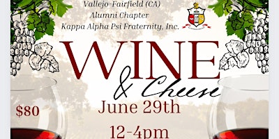 Immagine principale di Kappa Alpha Psi Vallejo-Fairfield Alumni Wine & Cheese Event 