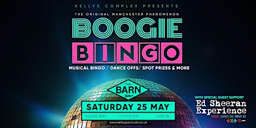 Imagem principal do evento Boogie Bingo with warm up from Ed Sheeran Experience live at The Barn, Kellys