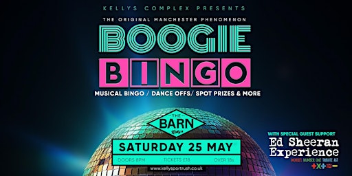 Imagen principal de Boogie Bingo with warm up from Ed Sheeran Experience live at The Barn, Kellys