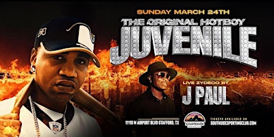 Imagem principal de JUVENILE AND J PAUL LIVE PRESENTED BY SOUTHSIDE SPORTING CLUB!!