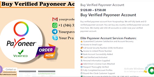 Primaire afbeelding van 8Best 5 Site To Buy Verified Payoneer Accounts