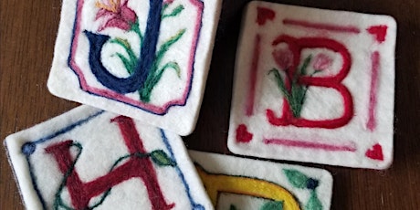 ILLUMINATED LETTER: 2D NEEDLE FELTED COASTER