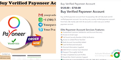 Buy Verified Payoneer Account With Fully ID & Bank Verified