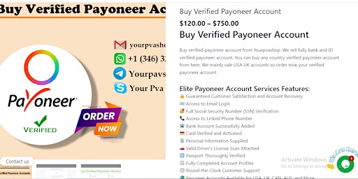 Buy Verified Payoneer Account With Fully ID & Bank Verified primary image