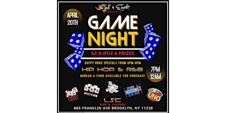 Fyah & Earth's Game Night! (21+ Event)