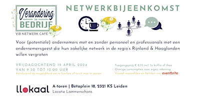 VIB Netwerk Café | Vrijdag 19 april 2024 | 9:30 - 12:00 uur primary image