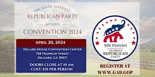 Immagine principale di 2024 GA 9th District Republican Convention and Gala 