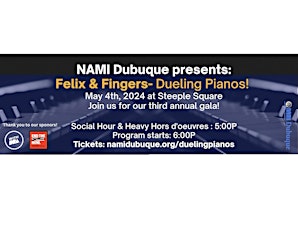 NAMI Dubuque presents Felix & Fingers Dueling Pianos! Third Annual Gala!