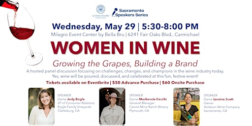 Imagen principal de Sacramento Speakers Series: Women in Wine