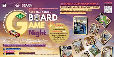 Hauptbild für 50TH Mancunian Board Game Night: Good Friday X 50th Anniversary Celebration