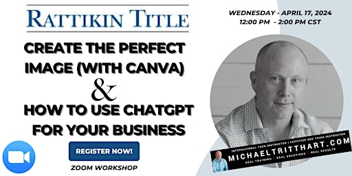 Imagen principal de Create with Canva & How to Use ChatGPT for Your Business | via Zoom!