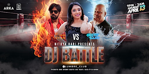 Image principale de NITHYA HARI PRESENTS BOLLYWOOD VS TOLLYWOOD DJ BATTLE AT LUMBRE BOLLYWOOD