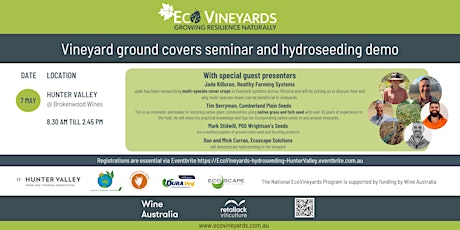 Hunter Valley EcoVineyards ground covers seminar and hydroseeding demo