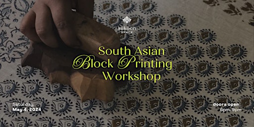 South Asian Block Printing Workshop: Make your own Tote-bag! primary image