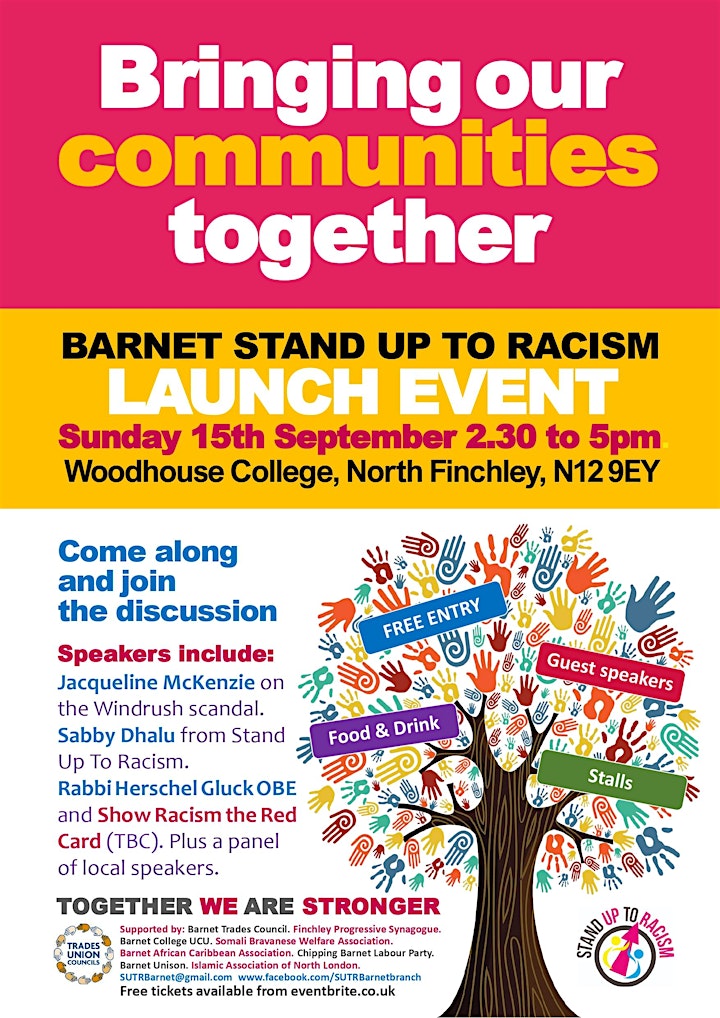 Barnet Stand Up To Racism Launch Event image