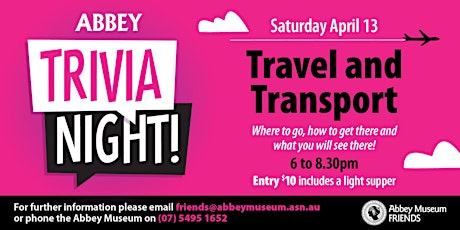 Abbey Trivia Night - Transport and Travel