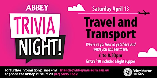 Imagem principal do evento Abbey Trivia Night - Transport and Travel