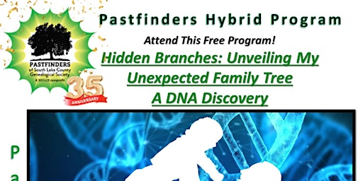Imagem principal do evento DNA~Hidden Branches: Unveiling My Unexpected Family Tree -hybrid in-person