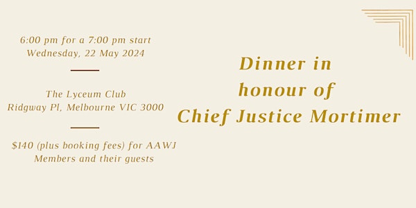 AAWJ Dinner for Chief Justice Mortimer