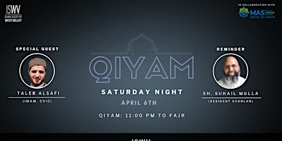 Imagem principal do evento ISWV: Qiyam-ul-Layl