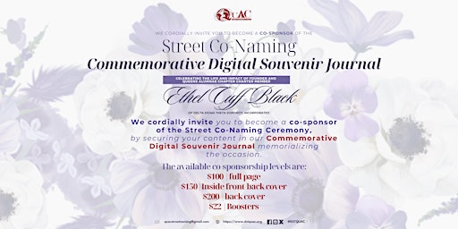 Imagem principal do evento Digital Journal Ad for 2024 QuAC Ethel L. Cuff Black Street Co-Naming