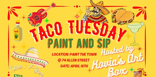 Imagem principal do evento Taco Tuesday Paint & Sip