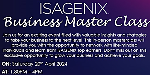 ISAGENIX Business Masterclass Melbourne primary image