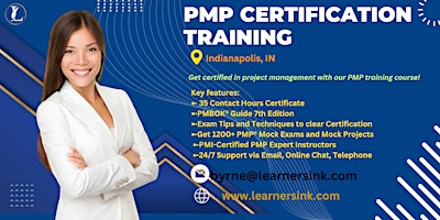 Primaire afbeelding van PMP Exam Preparation Training Classroom Course in Indianapolis, IN