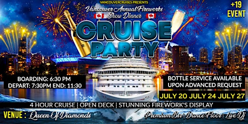 Imagen principal de Fireworks Show Full Dinner Cruise July 27th