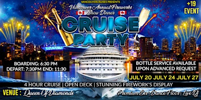 Imagen principal de Fireworks Show Full Dinner Cruise July 20th