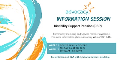Information Session: Disability Support Pension (DSP)- Collie primary image